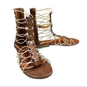 MIA Leather Gladiator Sandals - Size 6